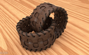 牛皮腕带 皮革手链C4D模型 Leather Brecelet