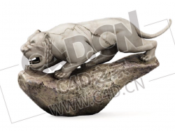 石狮雕刻工艺品摆件C4D模型下载