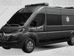 雪铁龙救护车2015款C4D汽车模型下载