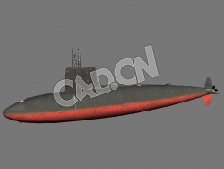C4D鲣鱼级攻击核潜艇模型 Skipjack Class 3d Model