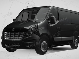 雷诺大师封闭车厢货车运输车商务车面包车2010款C4D汽车模型下载