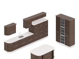 整体厨房厨柜c4d模型Kitchen cabinet - 041