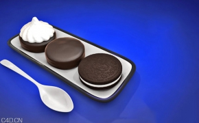 奶油夹心饼干C4D模型 Dessert Cookies