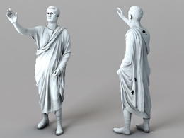 国外挥手男性雕塑 男性雕像C4D模型 statue 3d model