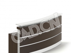 C4D前台圆形接待台模型 Rounded Reception Desk 3D Model