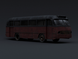 生锈破旧的巴士公共汽车客车C4D模型Mini bus