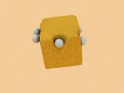 C4D圆球掉落将立方体砸出小坑的柔体动力学动画工程