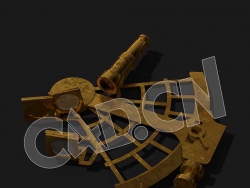 C4D光学仪器六分仪模型 Sextant 3d model