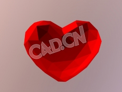 C4D低面多边形心形模型 Beating heart by Maria Nova