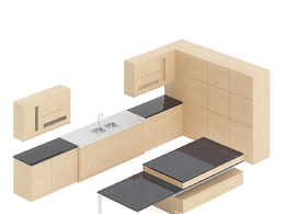 整体厨房厨柜c4d模型Kitchen cabinet - 055