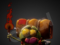 青蛙冒险家卡通角色C4D模型 dungeon frog