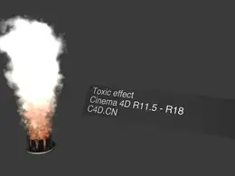 C4D粒子发射器制作的烟火喷射动画工程文件 Matière pyrocluster - Toxic effect