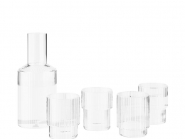 波纹玻璃杯套装现代玻璃水杯组合3D模型素材下载Ripple Glass Set by Ferm Living