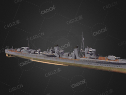 日本海军东云级驱逐舰日本帝国海军第40号驱逐舰C4D模型下载Shinonome 3d model