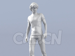 低面多边形卡通人物行走的男孩模型