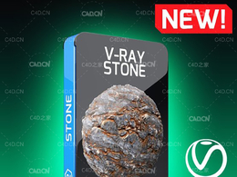 C4D FOR VRAY石头材质合集 Motion Squared V-Ray Stone Texture Pack for Cinema 4D