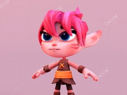 卡通人物动漫角色C4D模型lily rig from artella for blender 280 beta 279