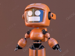 卡通机器人C4D模型OrangeBOT