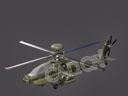 AH-64阿帕奇直升机C4D模型 AH64 Apache Helicopter