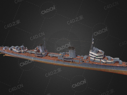 苏联海军列宁格勒号驱逐领舰C4D模型下载Leningrad 3d model