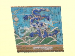 C4D九龙壁影壁墙浮雕模型 A loong 1