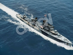 C4D海军舰艇军舰舰船-34型驱逐舰模型 Type 34 Destroyer 3d Model