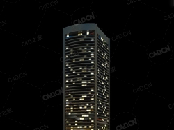 夜间摩天大楼办公楼写字楼C4D模型 Archmodels Vol.103_Night Skyscrapers - model-79