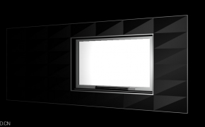 投影幕墙C4D模型 Clam Caminetto