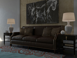 C4D室内模型 现代客厅C4D模型 Modern living room Corona