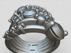 五环钻戒C4D模型 Avalon Lini Rng