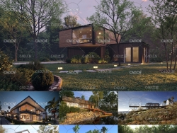 10套高精度现代别墅建筑场景3D模型(Max模型) Evermotion – Archexteriors vol. 34
