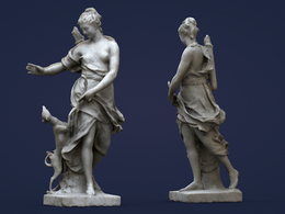 卢浮宫博物馆戴安娜雕像C4D模型 diane-ii-louvre-museum-low-definition