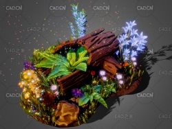 C4D梦幻游戏树木植物花卉模型 plantKit