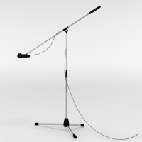 直立式麦克风C4D模型 Microphone with stand
