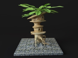 树屋C4D模型 model a Treehouse in Cinema4D