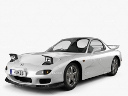 经典马自达RX-7转子跑车C4D模型 Mazda RX-7 1999 3D model