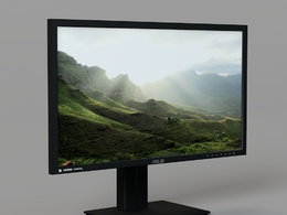 华硕显示器C4D模型 Asus PB287Q - 3D Model