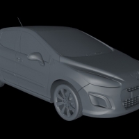 汽车模型：标致308 3D模型（fbx/obj/max/ma）