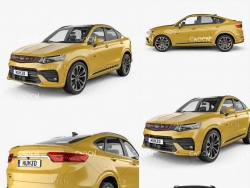 2019款吉利星越汽车C4D模型 Geely Xing Yue (FY11) 2019 3D Model