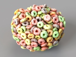 营养麦片五彩甜麦圈C4D模型 Cereal Loops 3d model