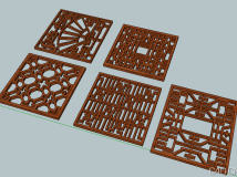 5款SU模型：中式花格 Grillwork