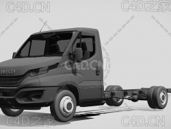 依维柯平板车卡车运输车牵引车2022款C4D汽车模型下载