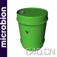 C4D塑料桶模型 绿桶 Plastic bucket