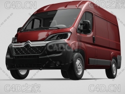 雪铁龙封闭式玻璃面包车货车2017款C4D汽车模型下载
