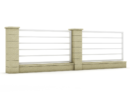 院墙围栏C4D模型 FENCES 3D MODEL