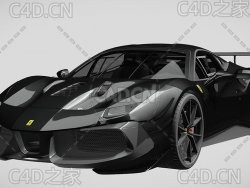 法拉利gtb488豪华跑车2021款C4D汽车模型下载