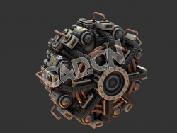 C4D科幻机械设备模型 Radial Symmetry Test