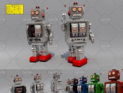 电子探测机器人C4D动画模型 Cinema 4D 3D Model Robot Electron Tin