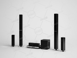 家庭影院音响卡拉OK系统DVD播放VCD视频播放设备 Home theater sound C4D模型下载