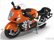 时尚动感摩托车3D模型 Motorcycle